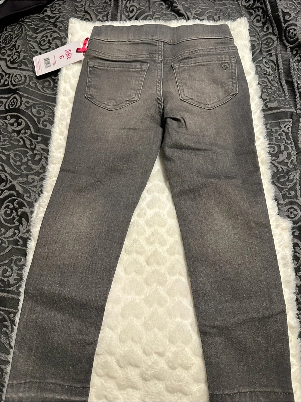 Justice Girls Gray Skinny Jeans with Subtle Distress